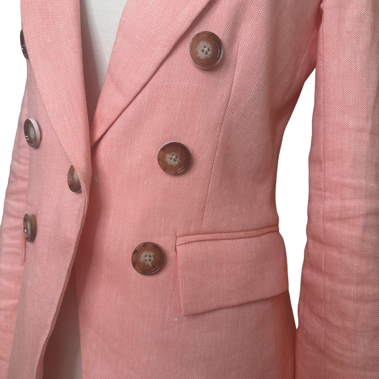 Pink Linen Blazer - 0