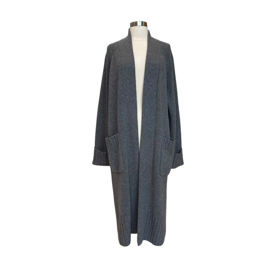 Grey Oversized Cashmere Duster - S