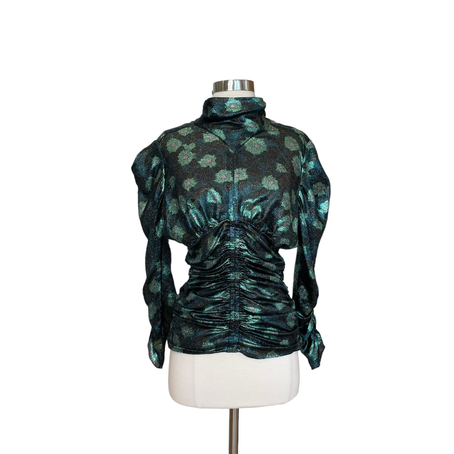 Metallic Green Blouse - XS