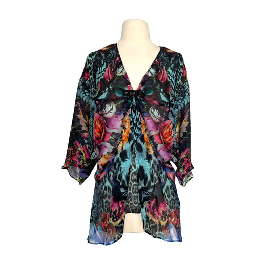 Floral Silk Cover-Up - M