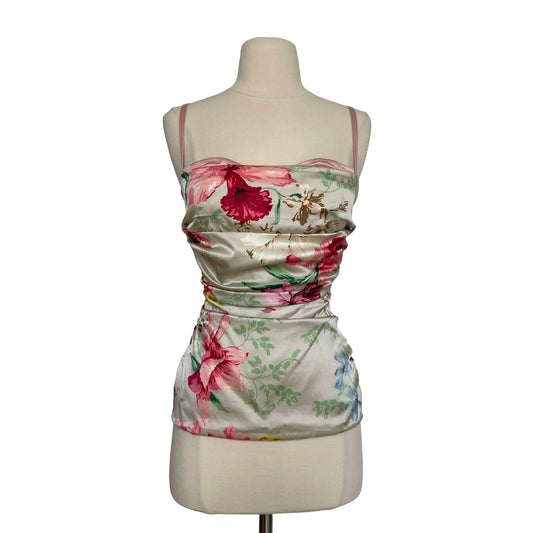 Floral Silk Bustier - M