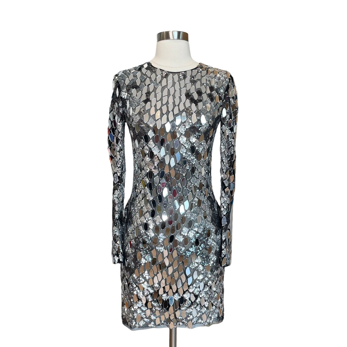 Silver Embellished Dress - 4