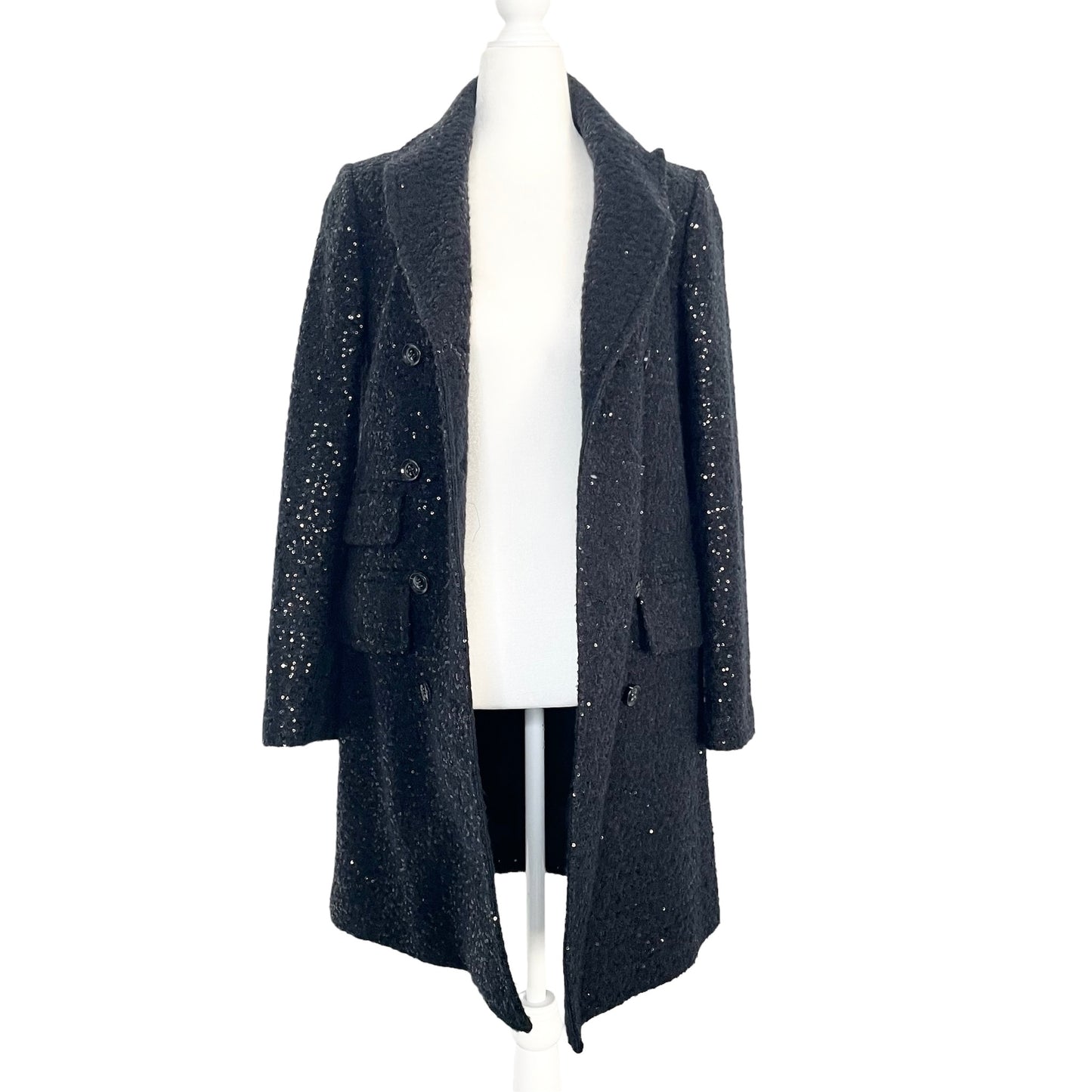 Navy Sequin Coat - S