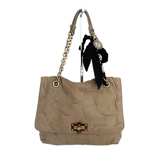 Beige Flap Shoulder Bag