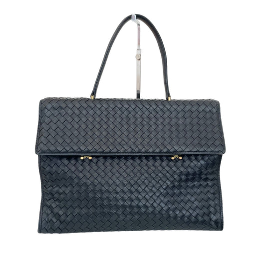 Navy Woven Oversized Shoulder Bag