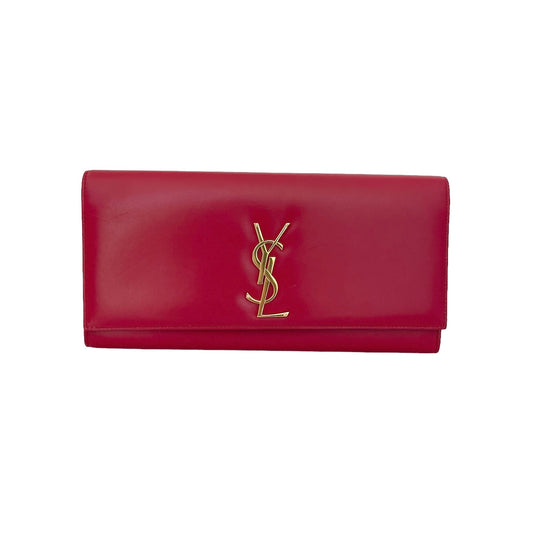 Red YSL Logo Clutch