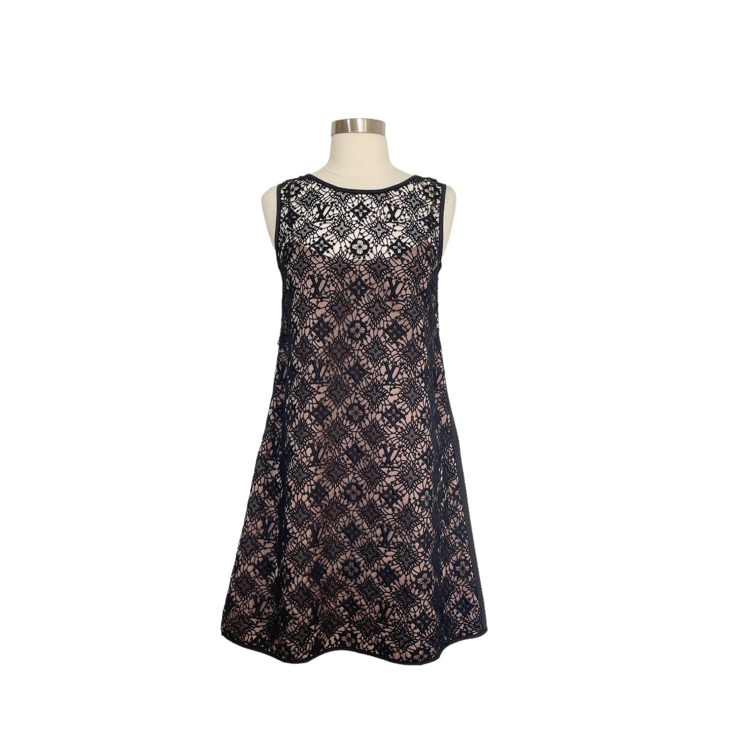 Monogram Lace Black Dress - XS