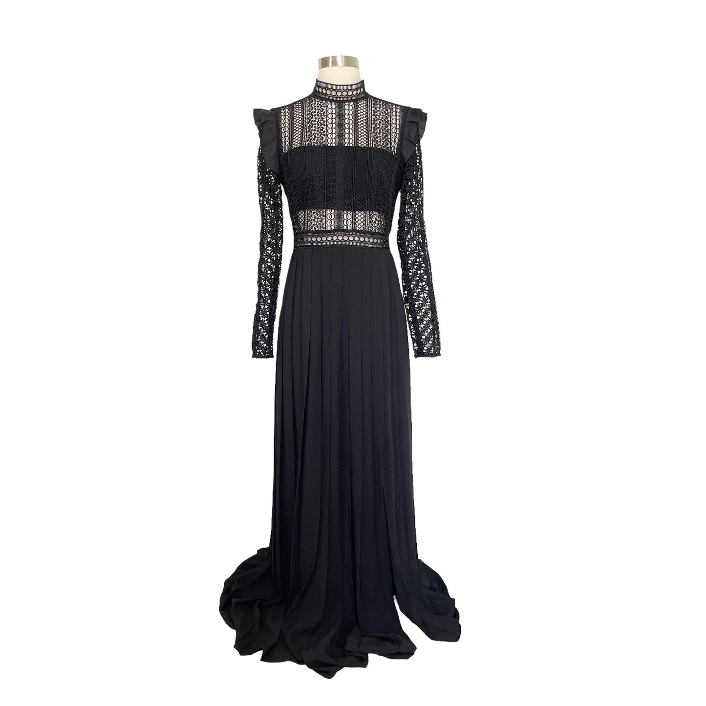 Black Laced Maxi Dress - 4