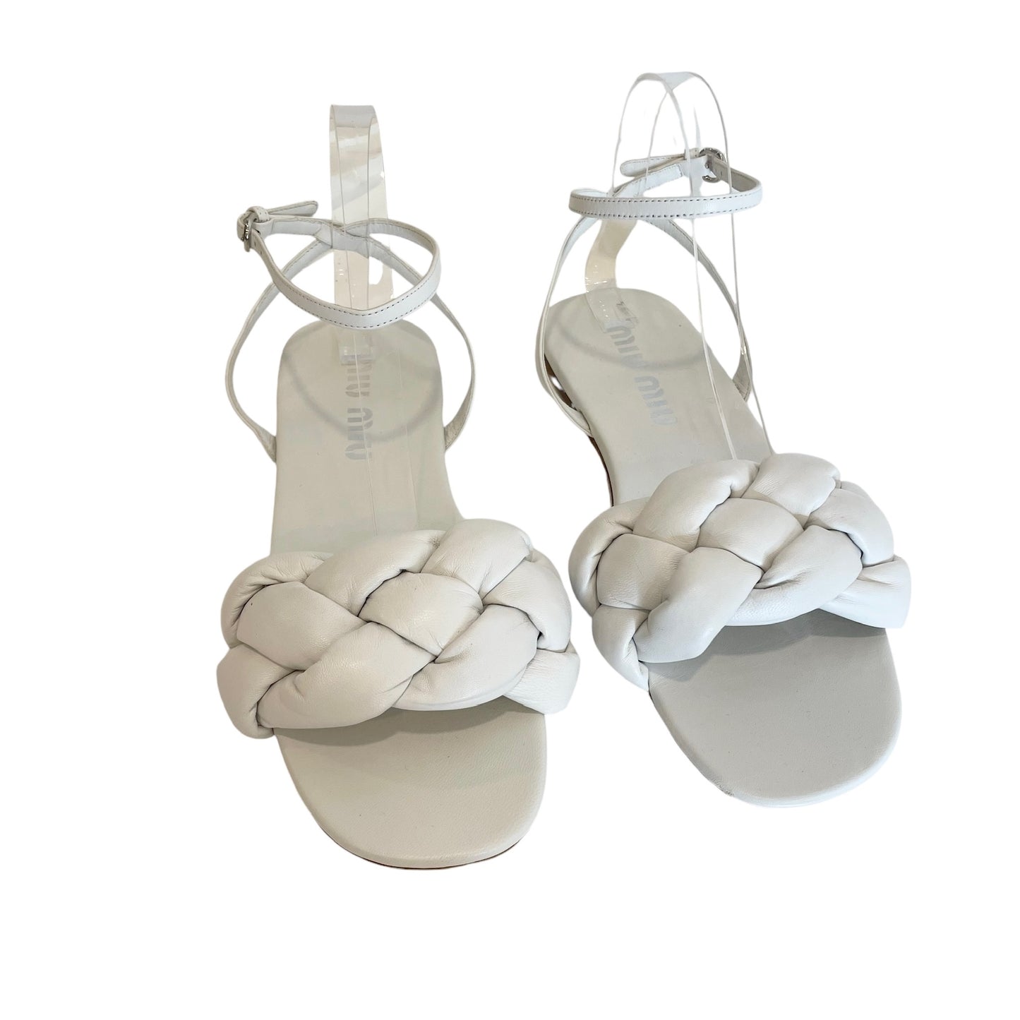 White Leather Sandals - 10