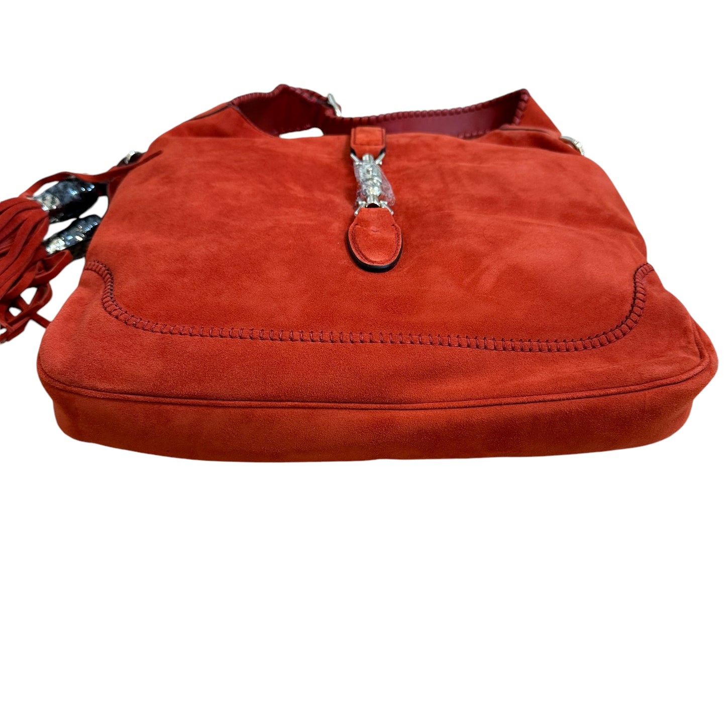 Red Suede Hobo Bag