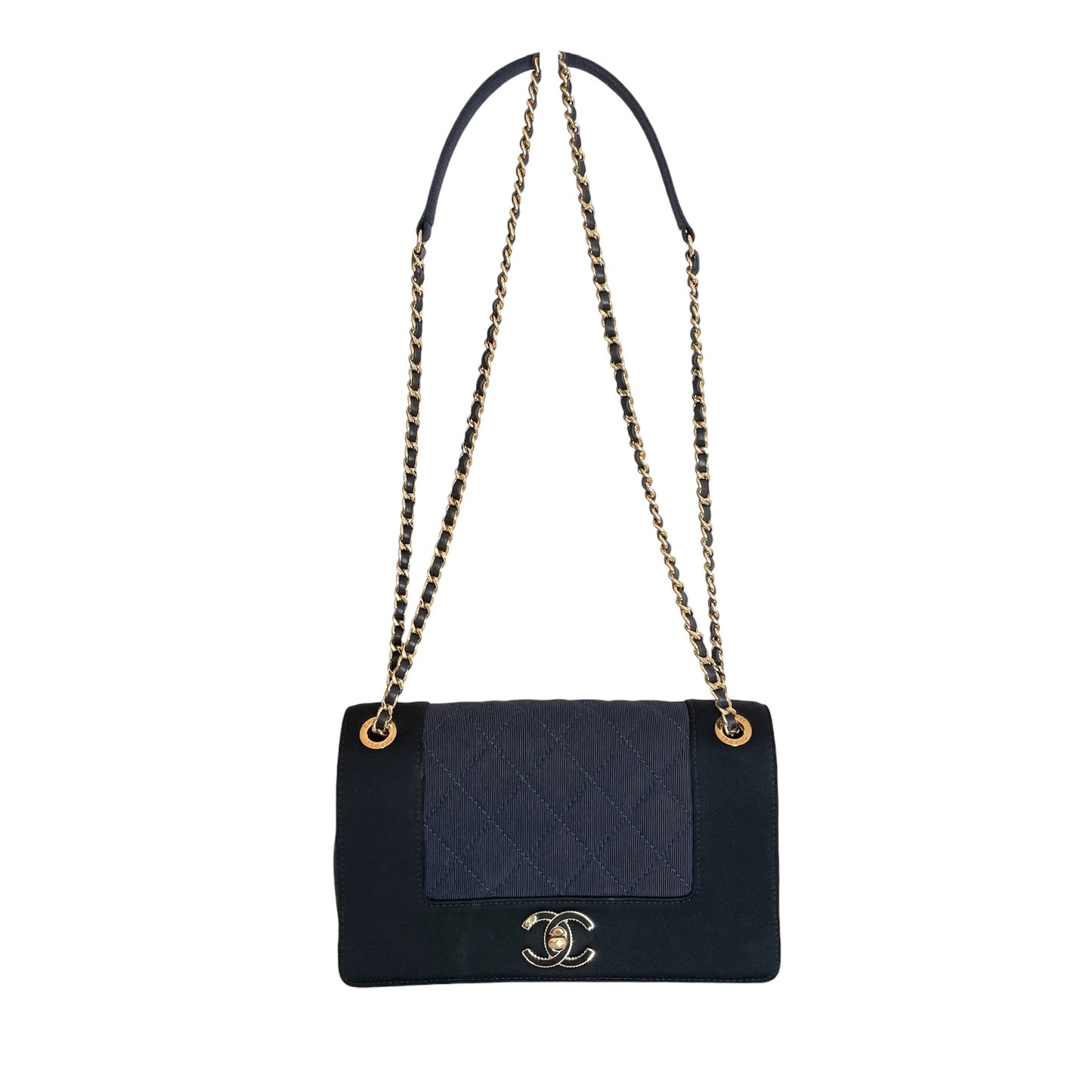 Navy Mademoiselle Flap Bag