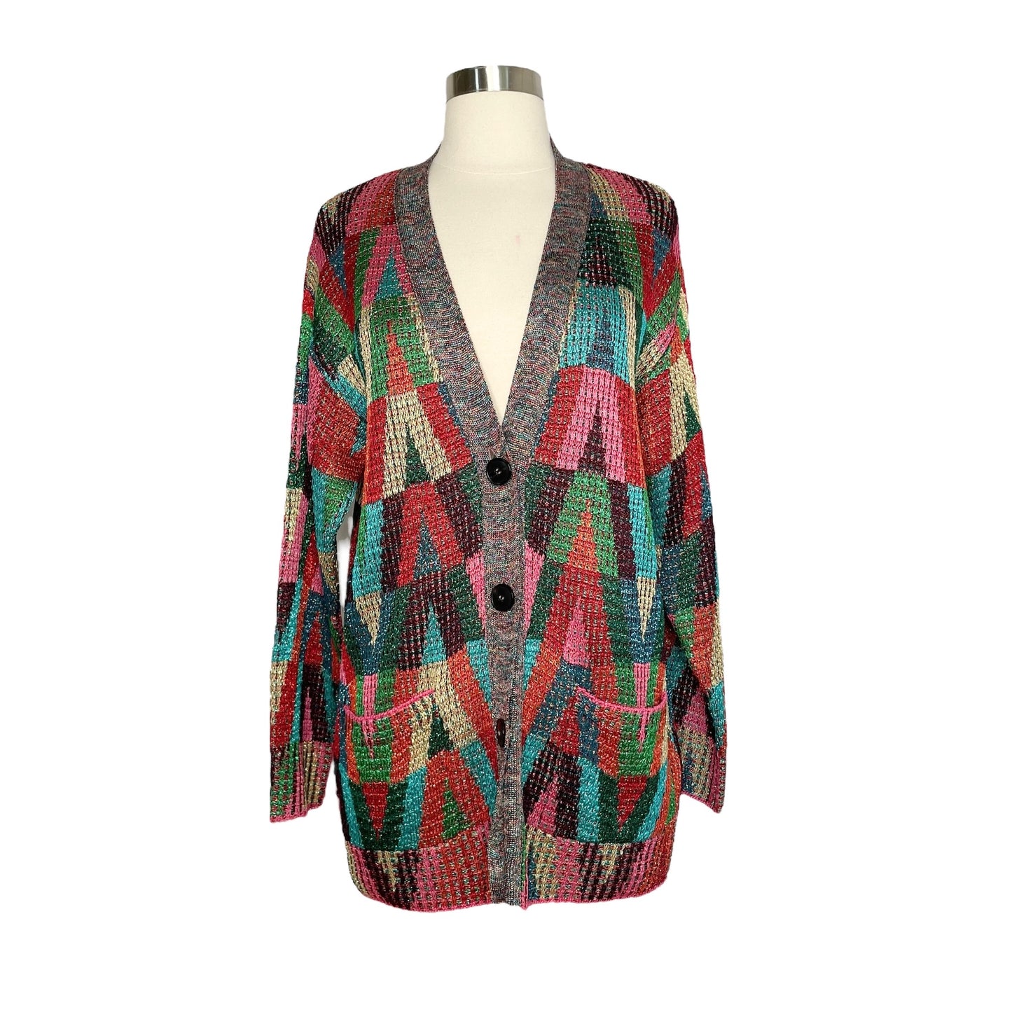 Metallic Logo Cardigan - S