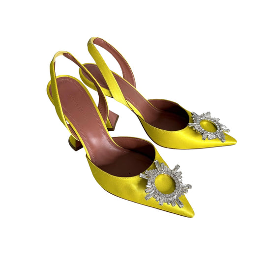 Crystal Leather Heels - 8