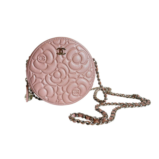 Pink Camelia Round Mini Bag