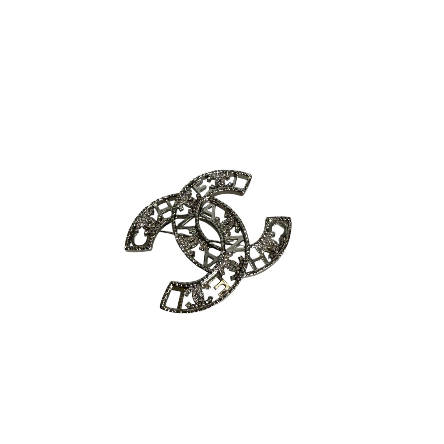 Crystal Logo Brooch