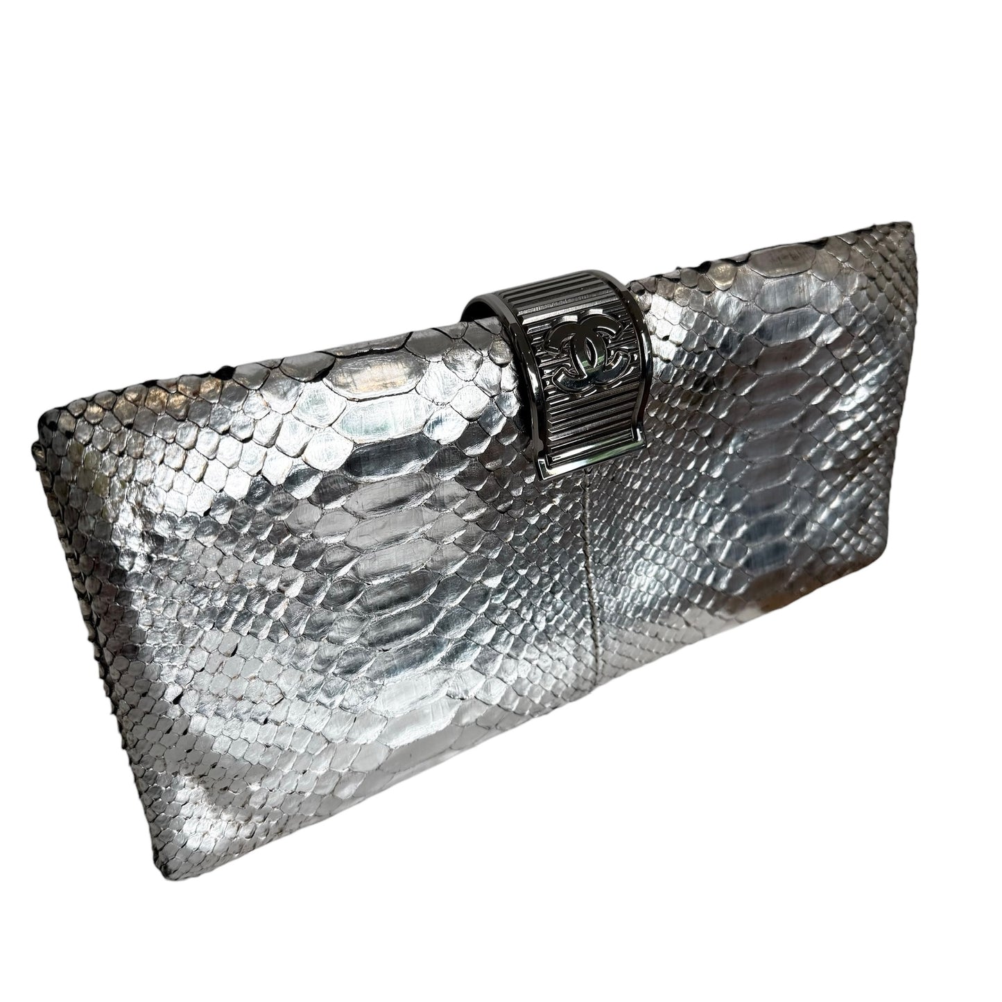 Silver Python Bracelet Clutch