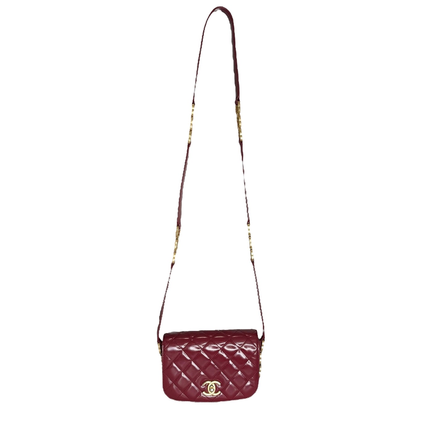 Red Lambskin Crossbody Bag