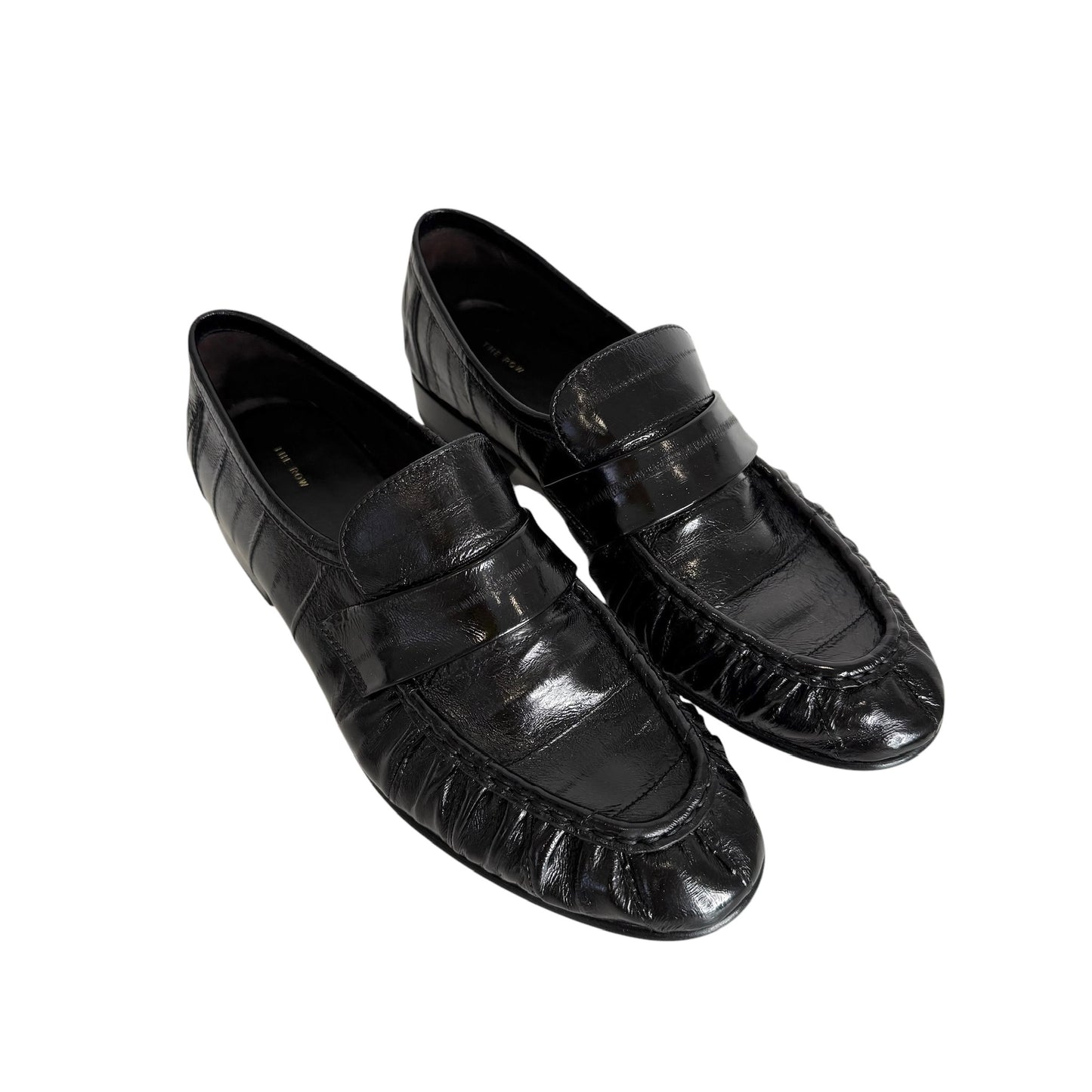 Black Embossed Loafers - 8