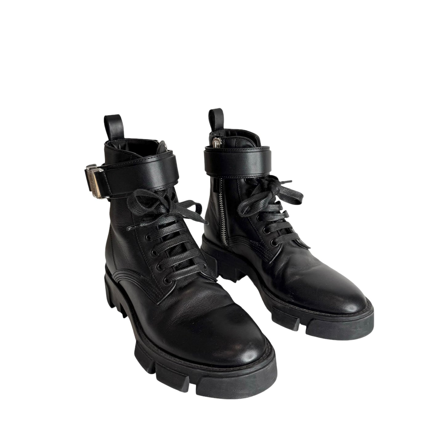 Black Logo Combat Boots - 6