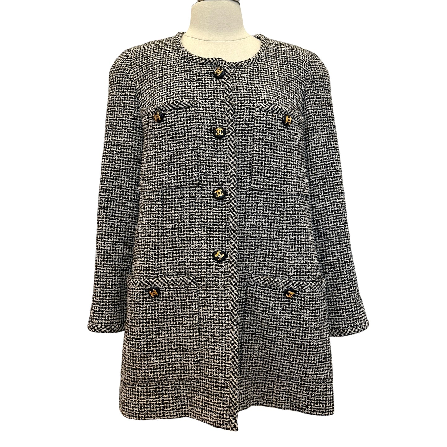 Black & White Tweed Jacket - L