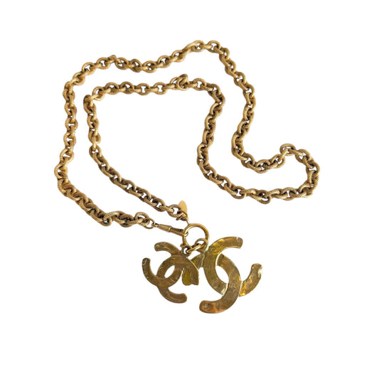 Double Logo Pendant Necklace