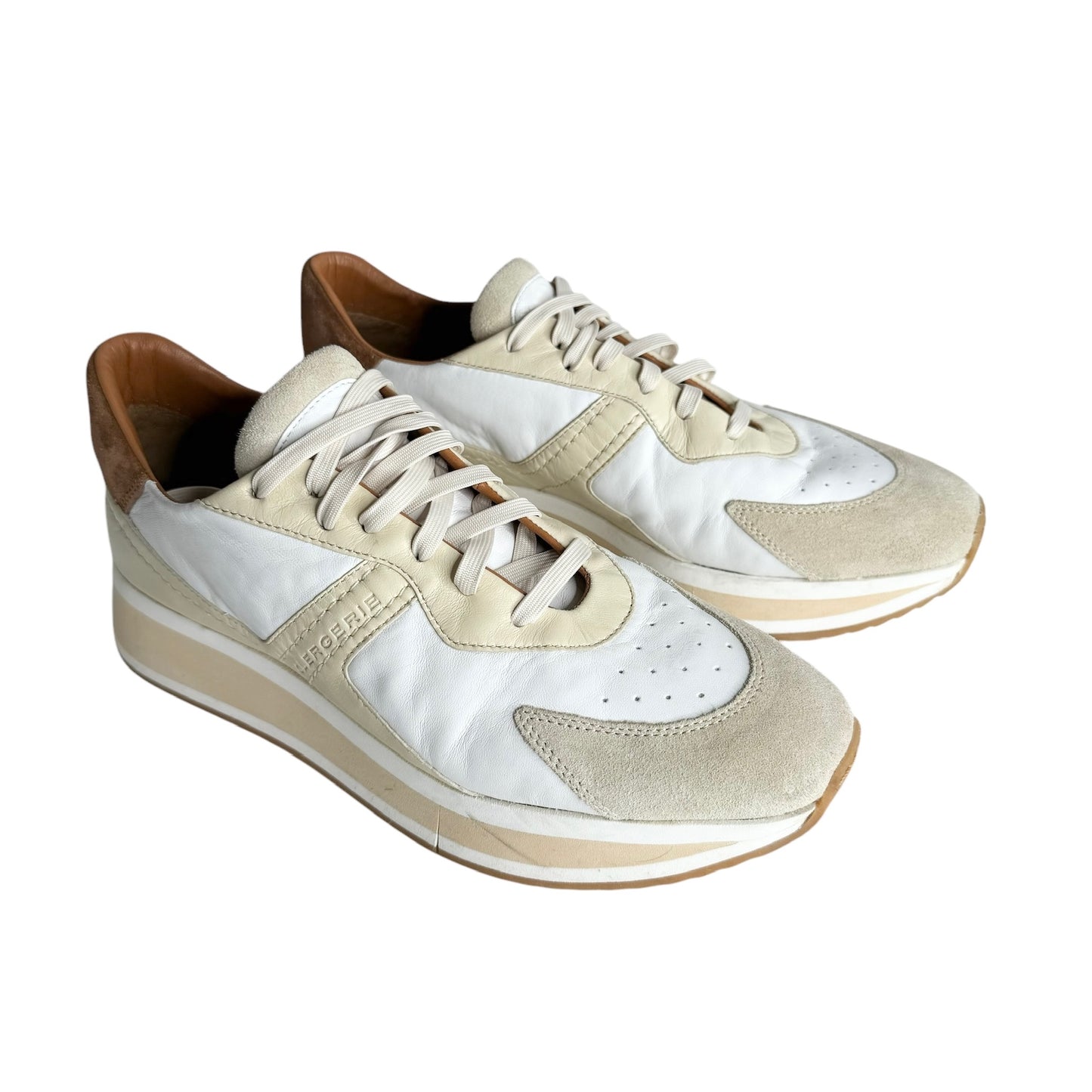 Cream Leather Sneakers - 9.5