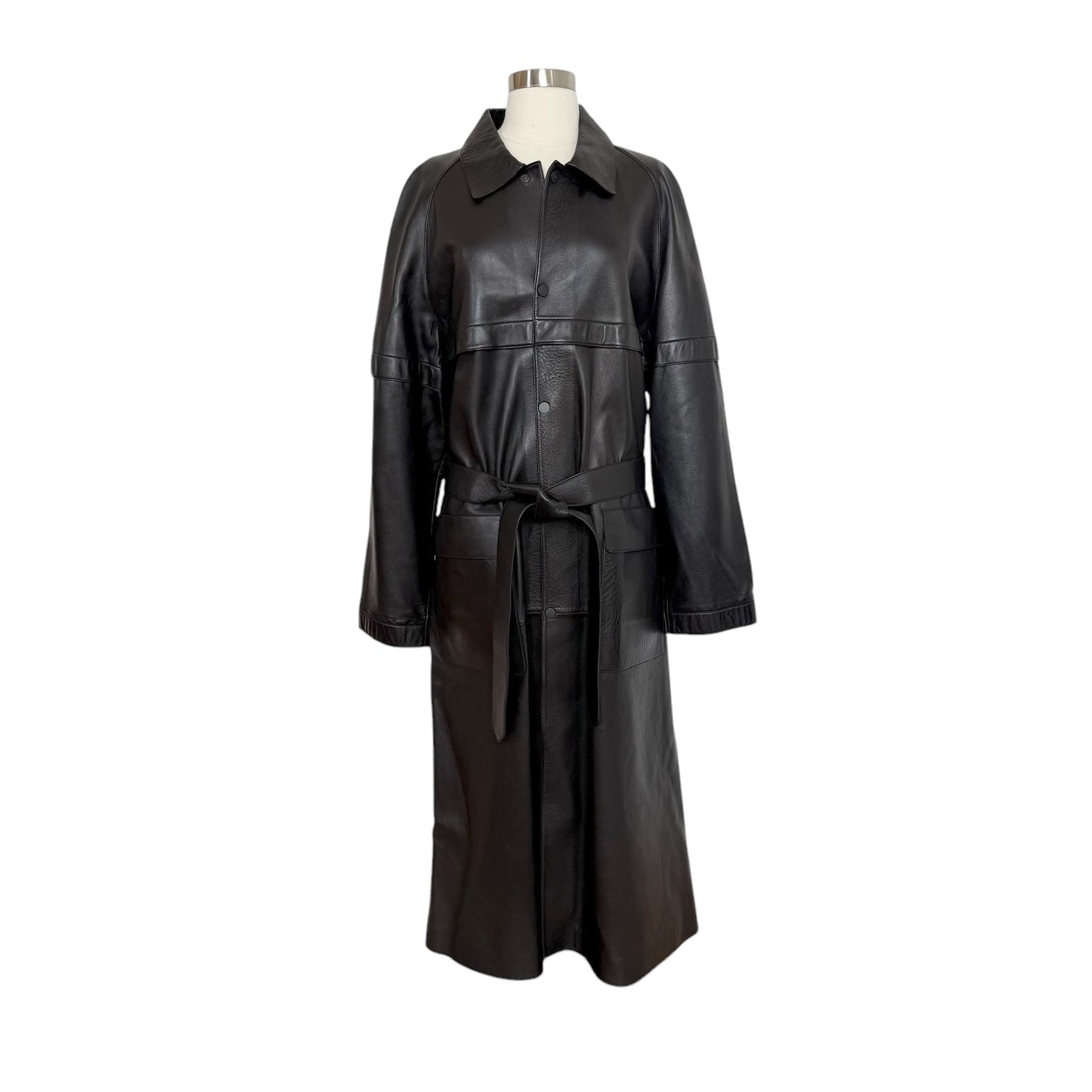 Black Leather Coat - L/XL