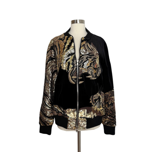 Black & Gold Embellished Jacket - L