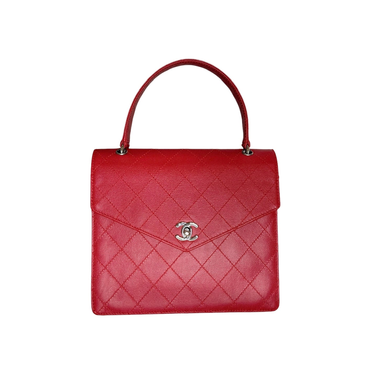 Red Caviar Top Handle Bag