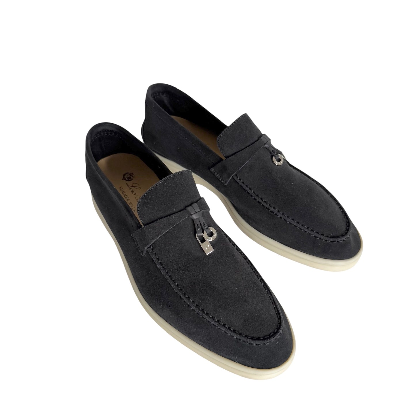 Navy Suede Loafers - 10