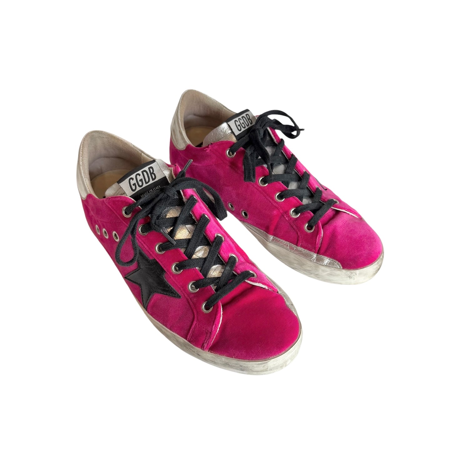 Pink Velvet Superstar Sneakers - 9