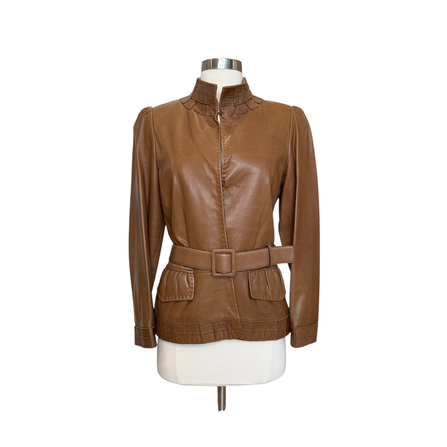 Vintage Brown Leather Jacket - M