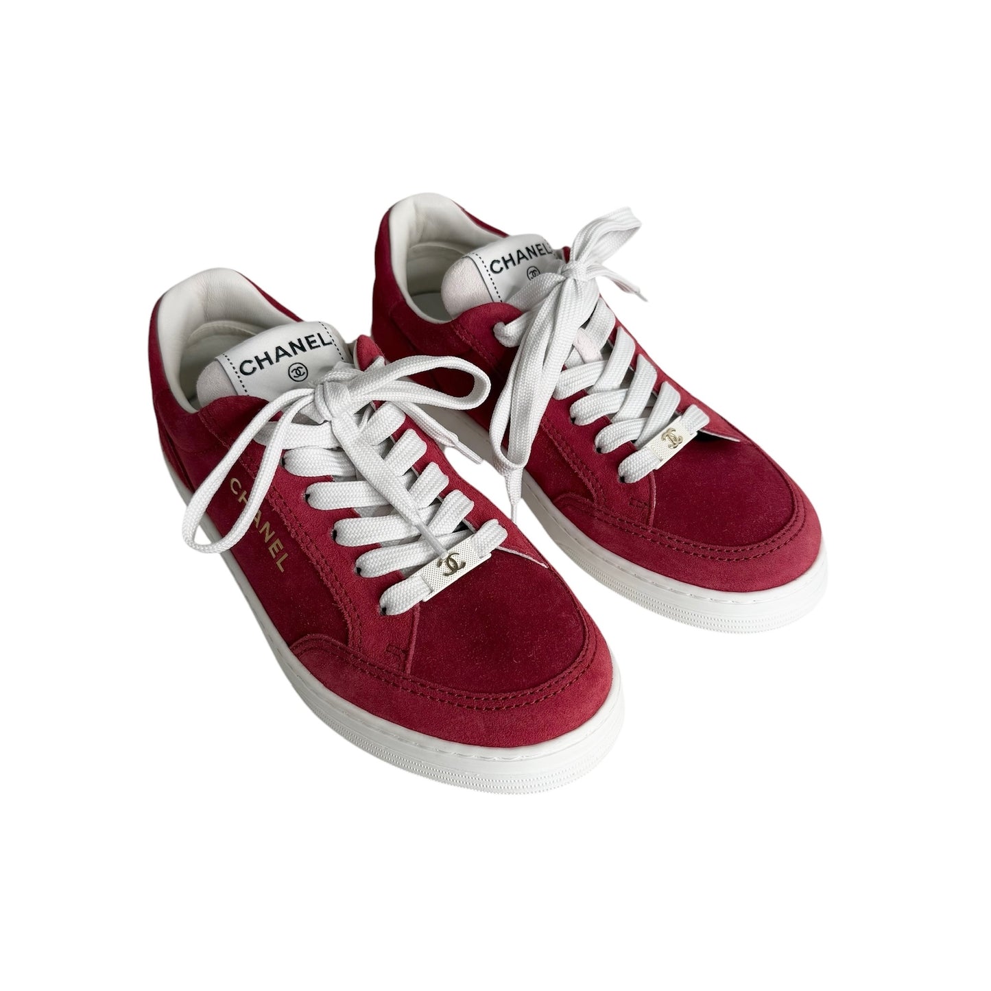 Red Suede Logo Sneakers - 7.5