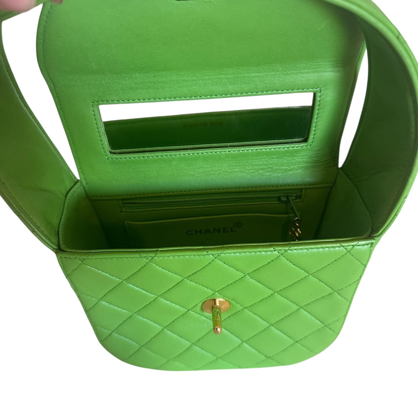 Green Lambskin Shoulder Bag