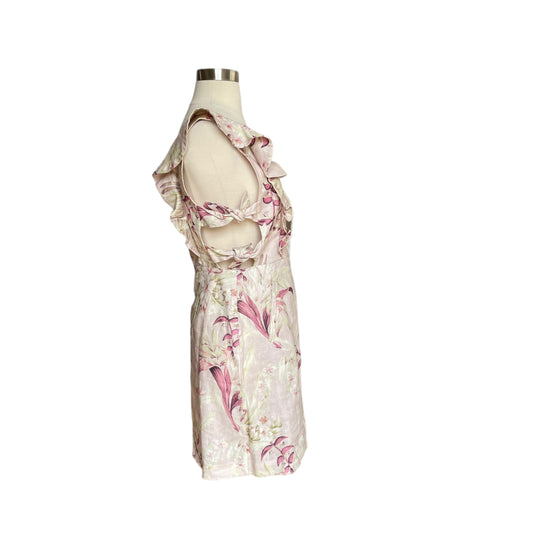 Linen Floral Side Knot Dress - 1