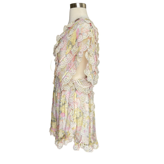 Floral & Lace Silk Dress - 2