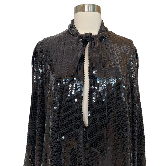 Black Sequin Long Sleeve Top - 46