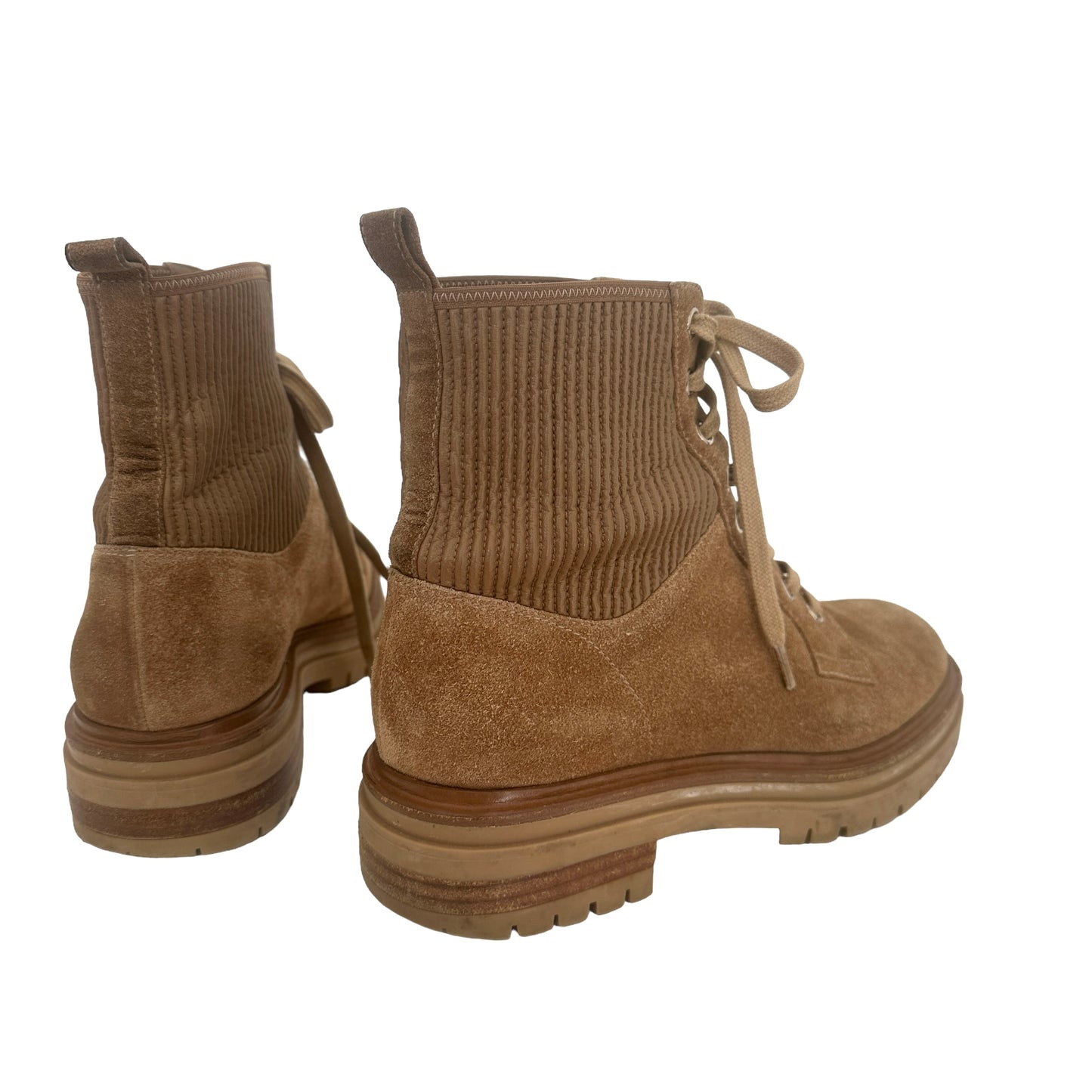Brown Suede Combat Boots - 7.5