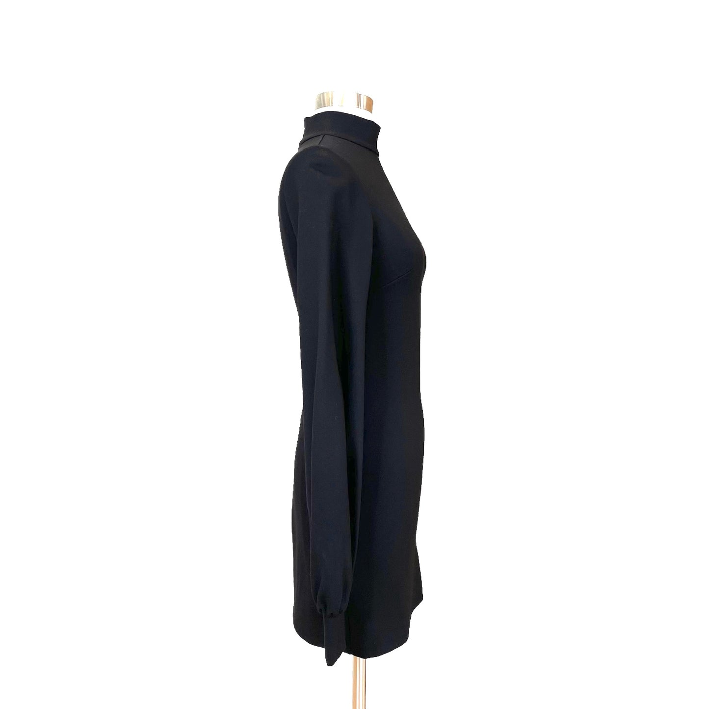 Black Long-Sleeved Mini Dress - XS