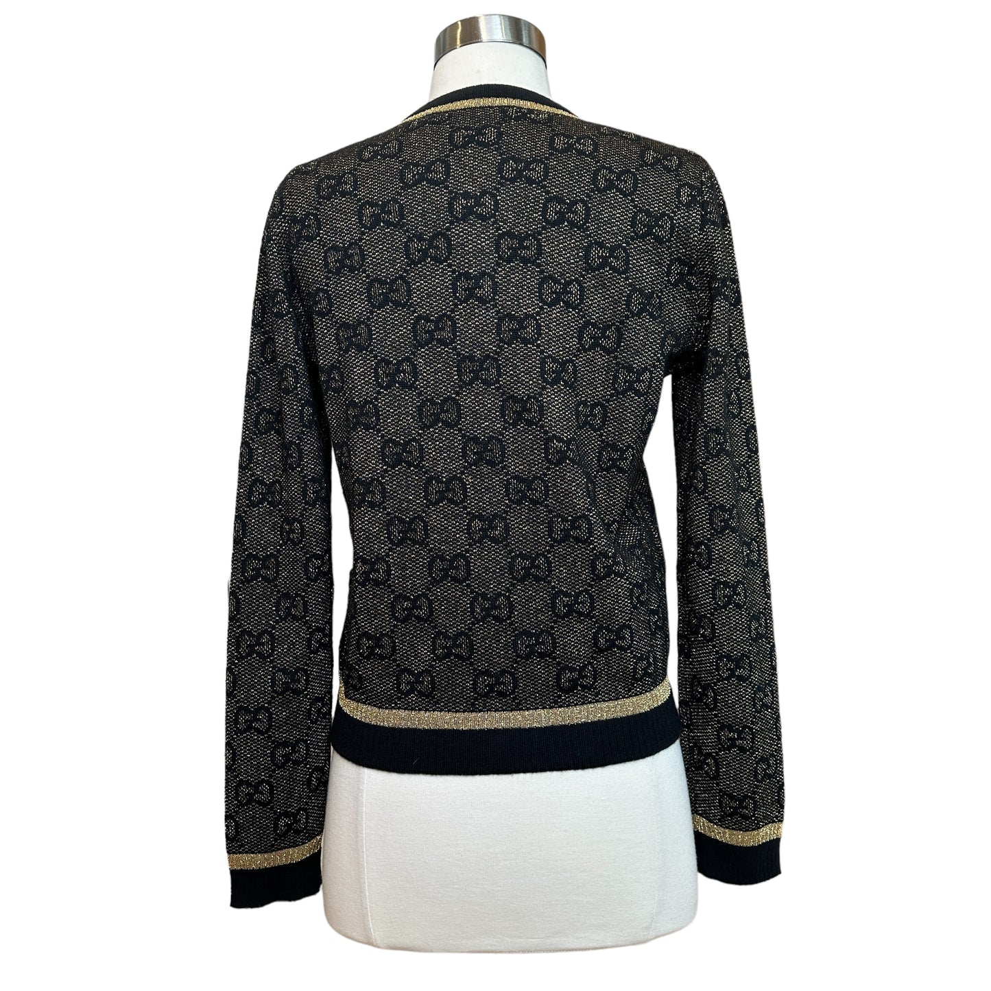 Black & Gold Logo Cardigan - XS