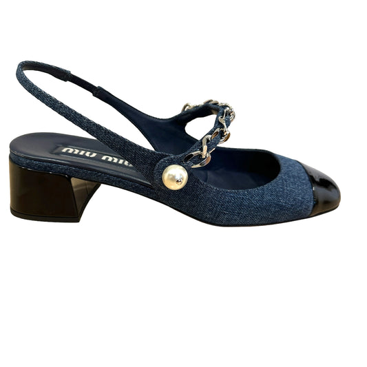 Denim Slingback Shoes