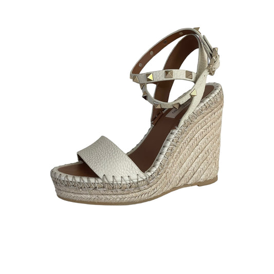 Leather & Raffia Sandals - 6