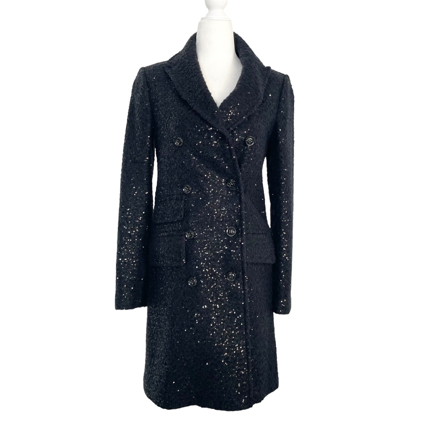 Navy Sequin Coat - S