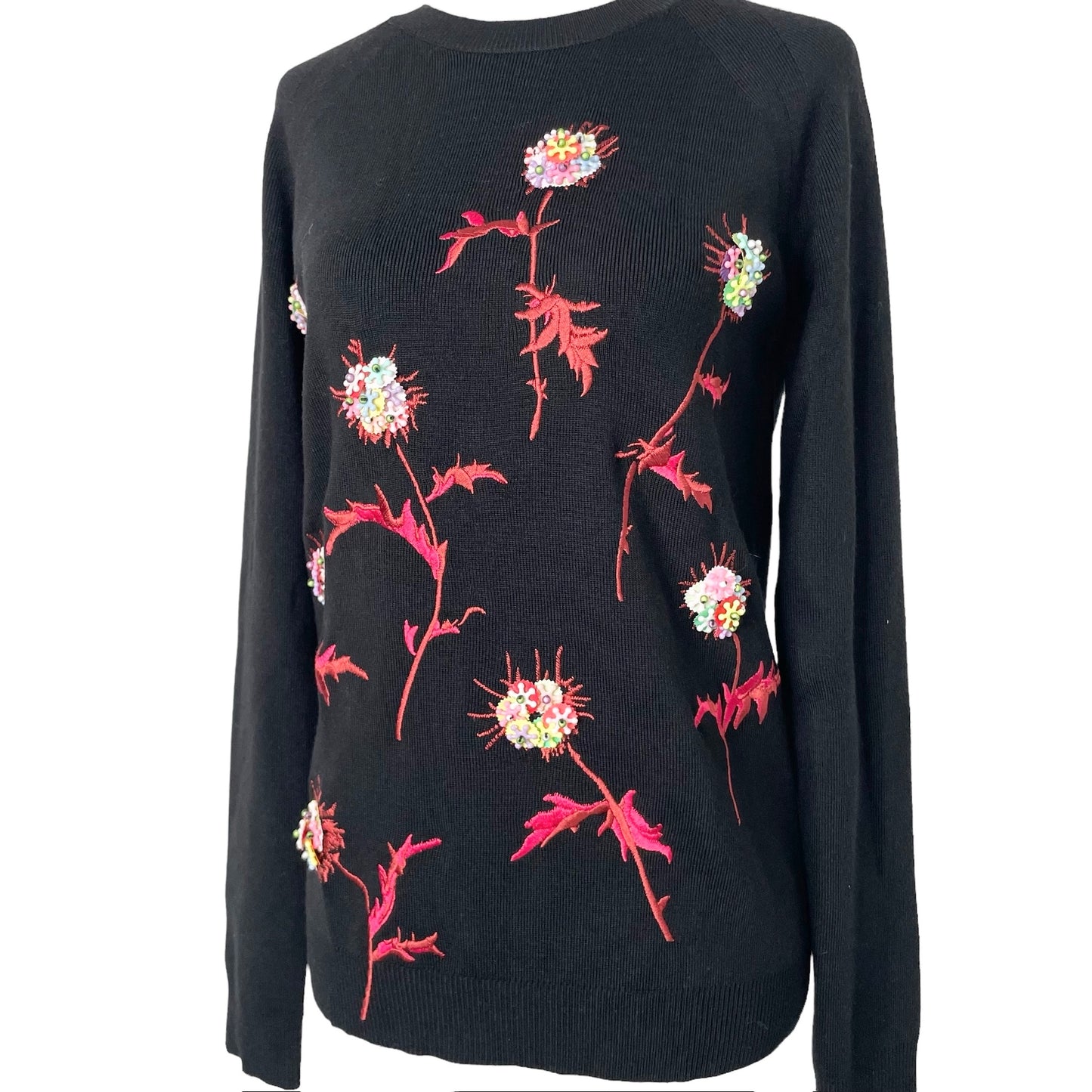 Flower Beaded Sweater - S