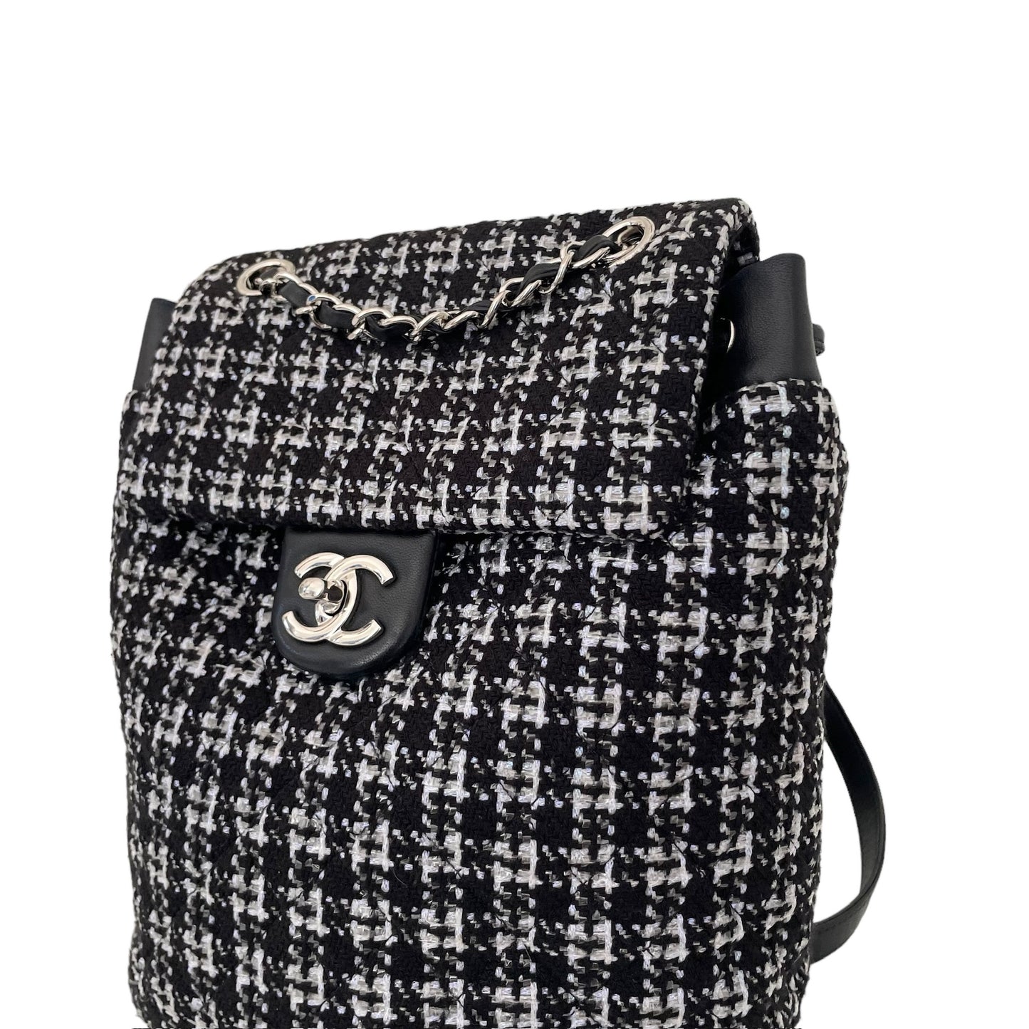 Black Leather & Tweed Backpack