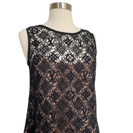 Monogram Lace Black Dress - XS