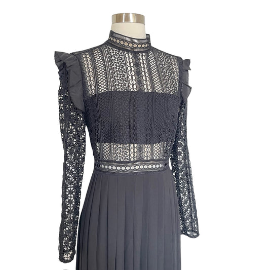 Black Laced Maxi Dress - 4