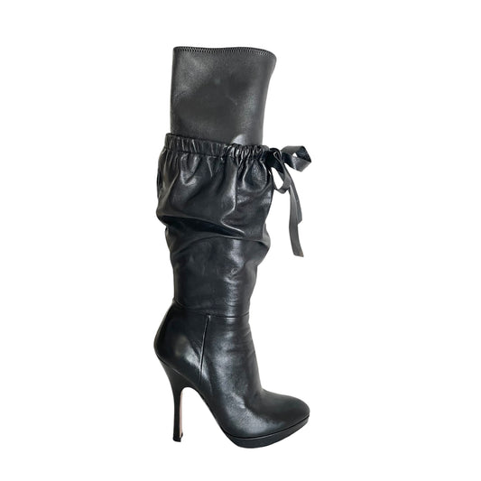 Black Heeled Boots - 7