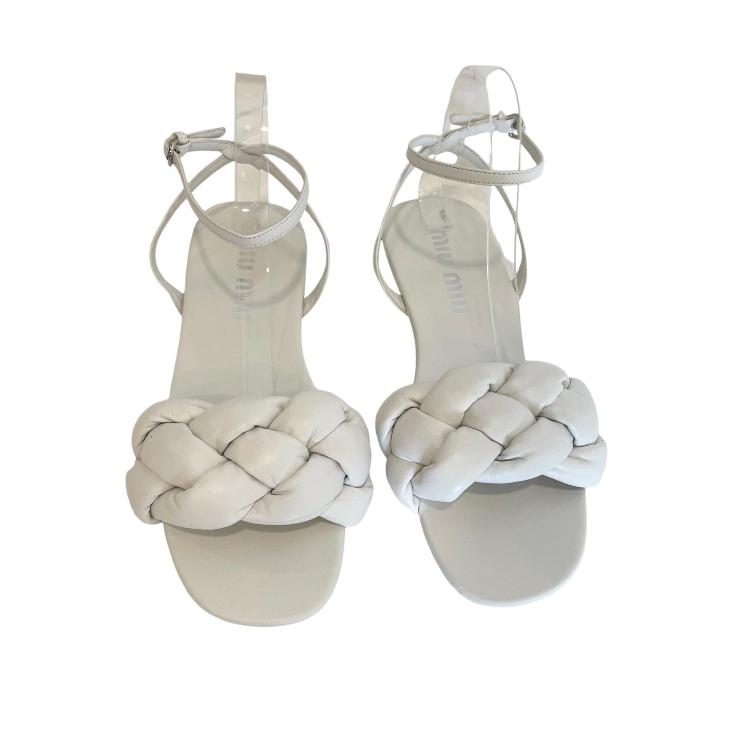 White Leather Sandals - 10