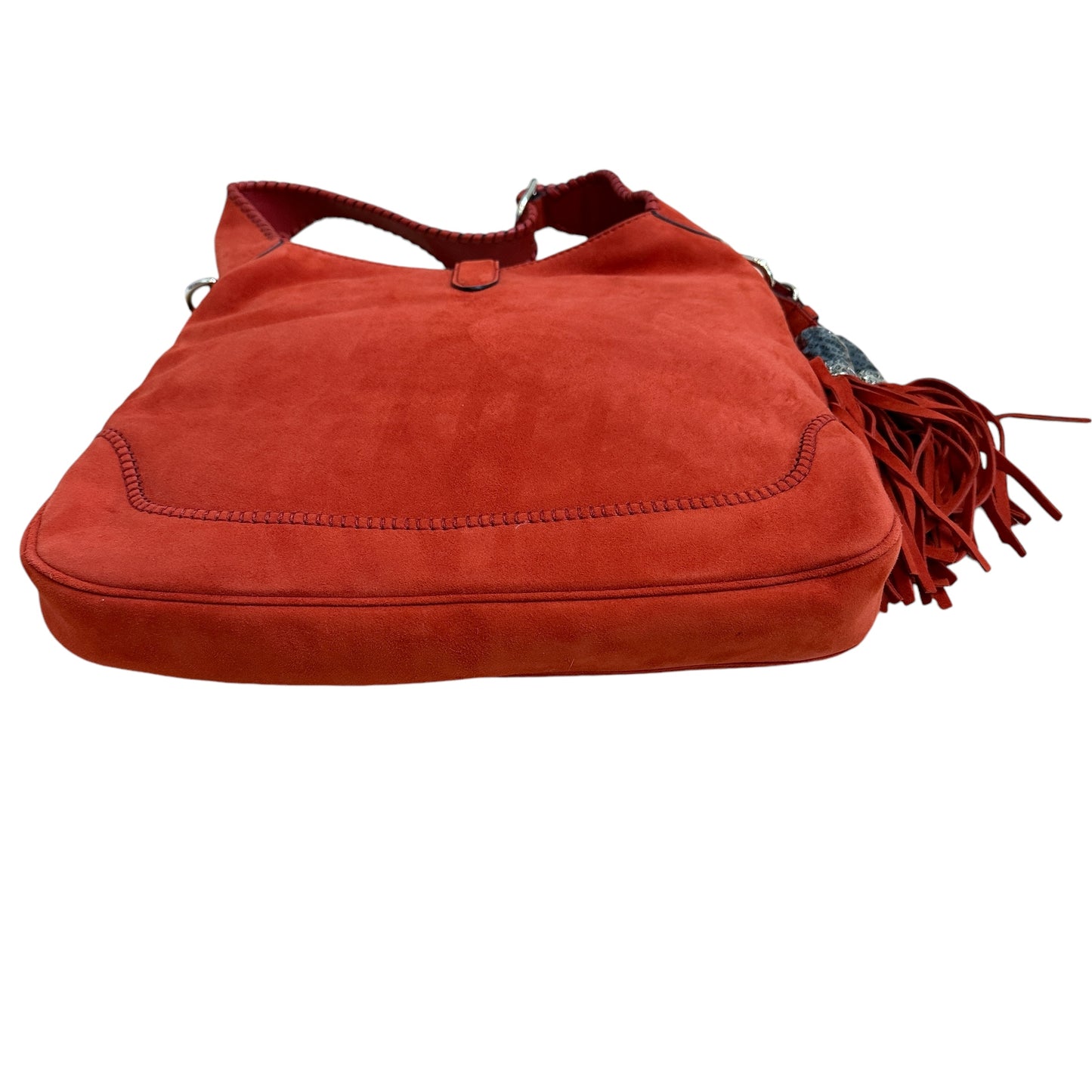 Red Suede Hobo Bag